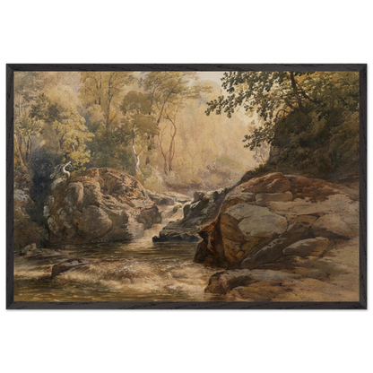 Large Black framed reproduction of A Glen by Irish Artist Henry Newton, National Gallery of Ireland