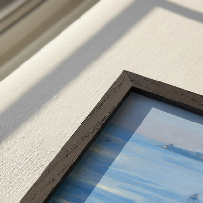 The Terrace, Cap d'Ail framed print detail – solid oak frame with shatterproof protective glazing