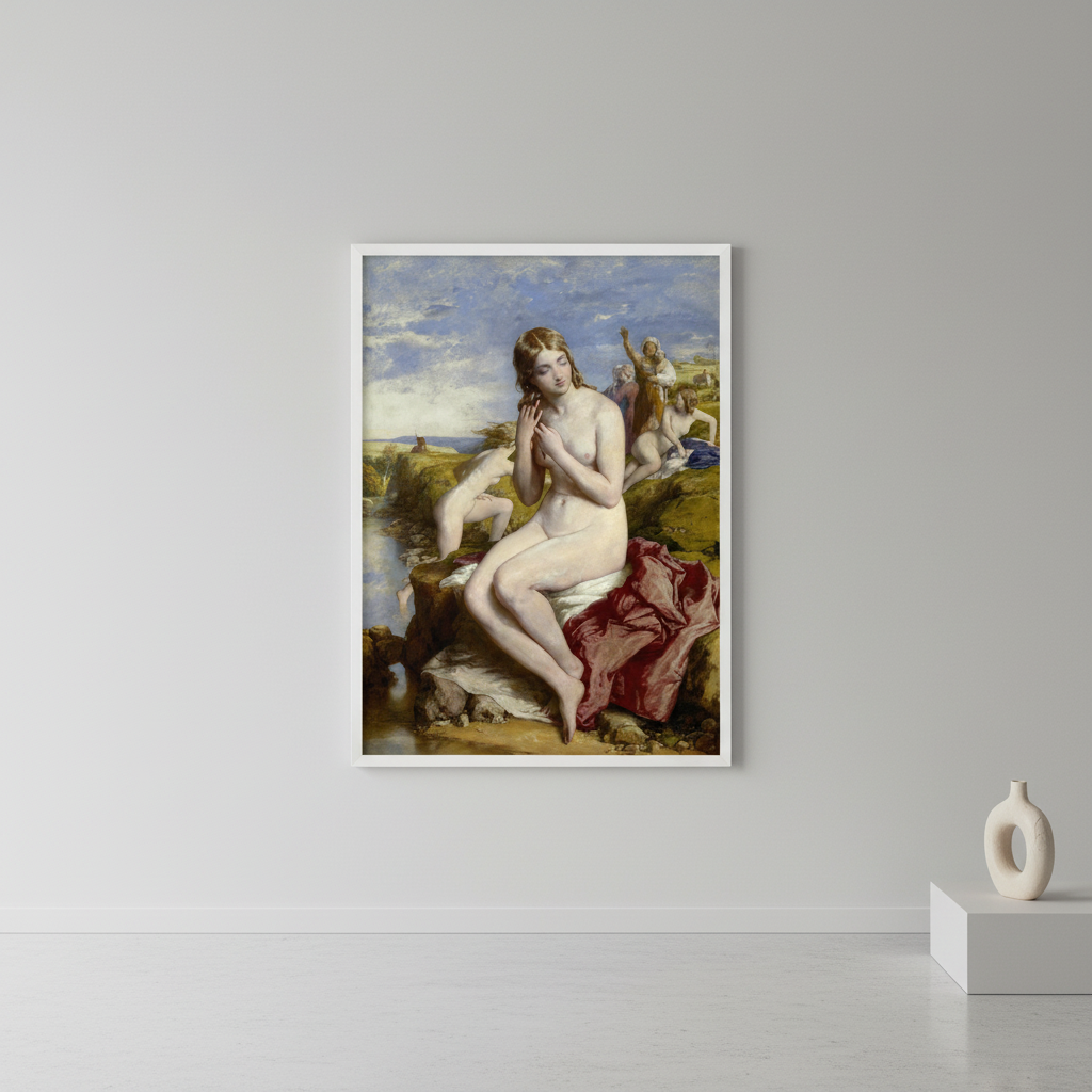 Impression d'art « Baigneurs surpris » par l'artiste irlandais William Mulready