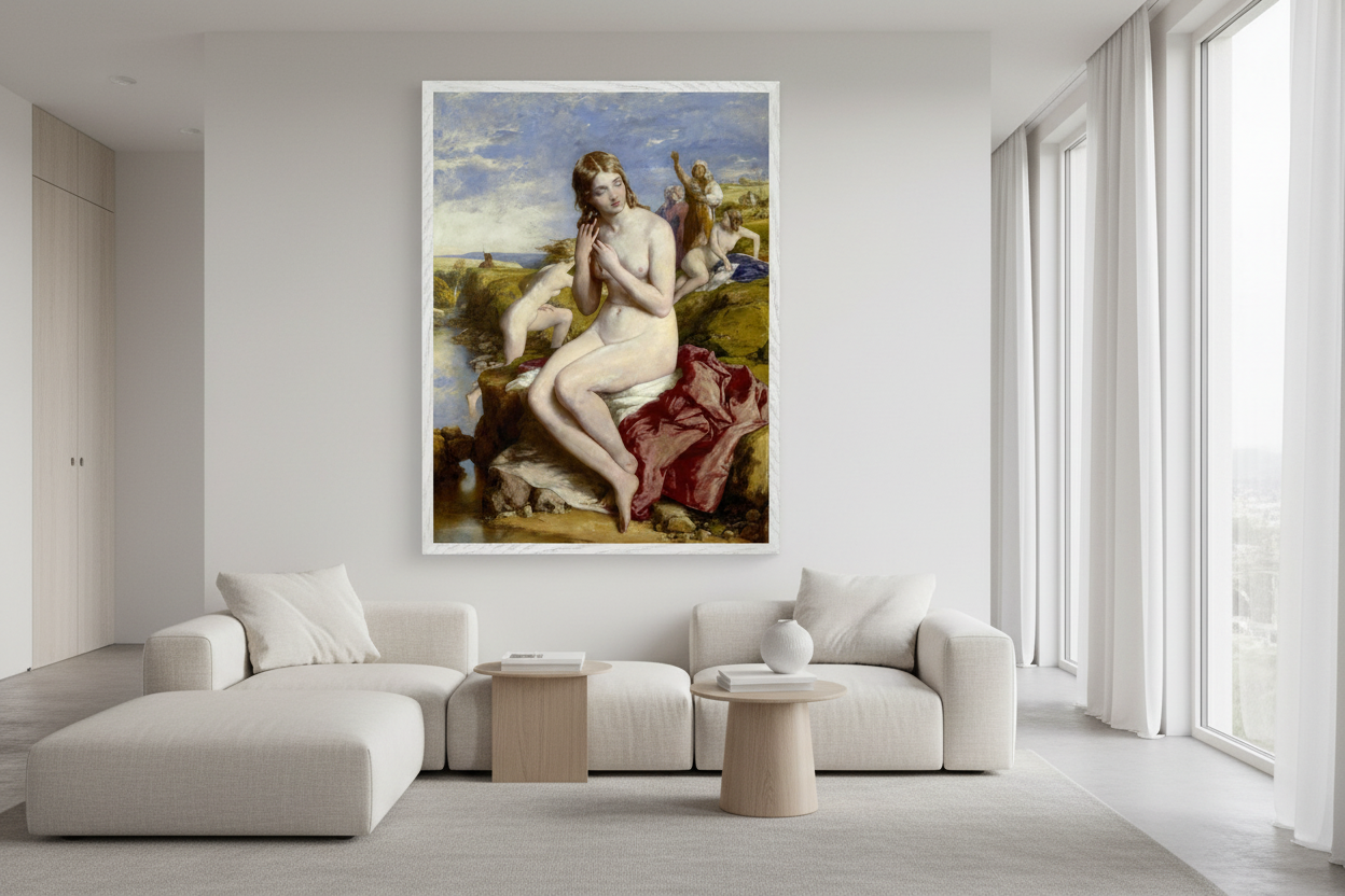 Impression d'art « Baigneurs surpris » par l'artiste irlandais William Mulready