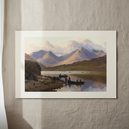 A View of the Killaries unframed print with a white border against a textured linen wall