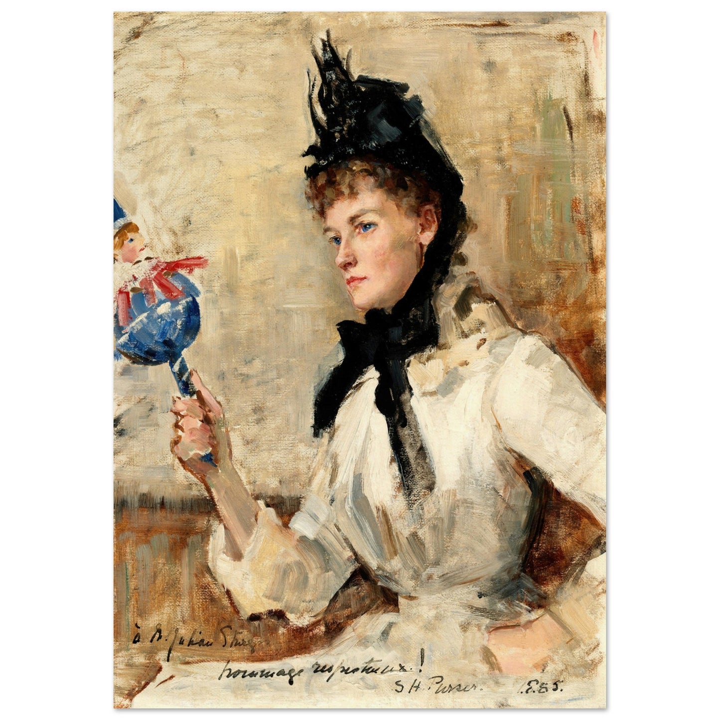 A Lady Holding a Rattle  by Irish Artist Sarah Purser Art Print – view 15 | Buy Irish Art