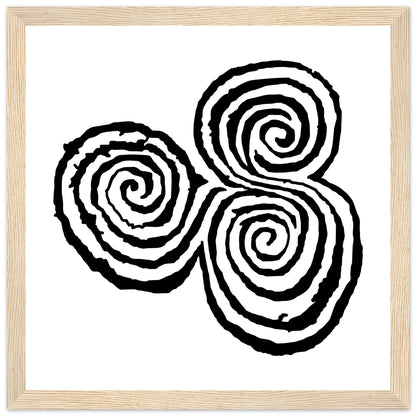 Newgrange Carving Triskelion Tri-Spirale Antikes Megalith-Symbol Gerahmter Wand-Kunstdruck