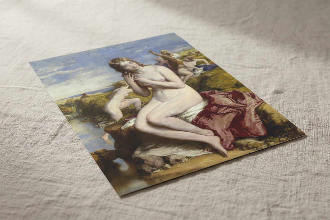 Impression d'art « Baigneurs surpris » par l'artiste irlandais William Mulready