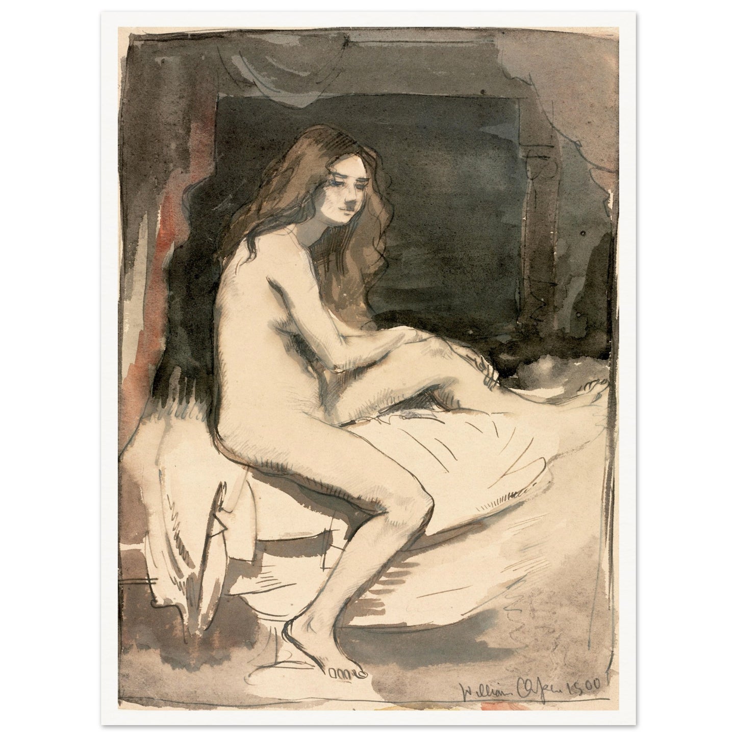 Seated Female Figure – William Orpen Art Print (view 7)
