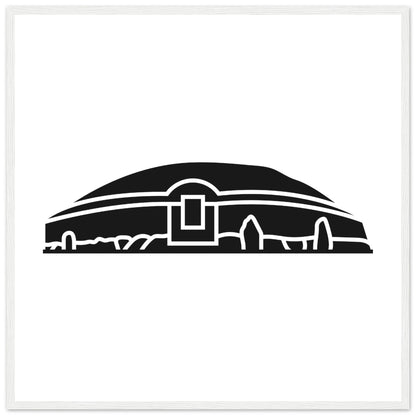Moderne irische minimalistische Newgrange Illustration gerahmter Wandkunstdruck