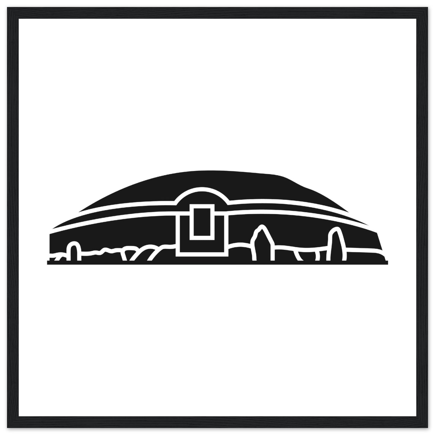 Moderne irische minimalistische Newgrange Illustration gerahmter Wandkunstdruck