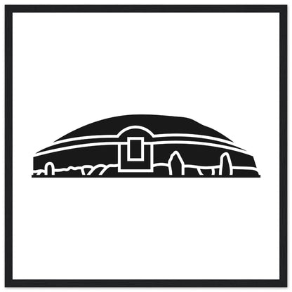 Moderne irische minimalistische Newgrange Illustration gerahmter Wandkunstdruck