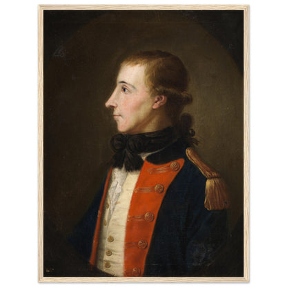 Decorative art print of Wolfe Tone, Irish republican leader, depicted in French uniform.
