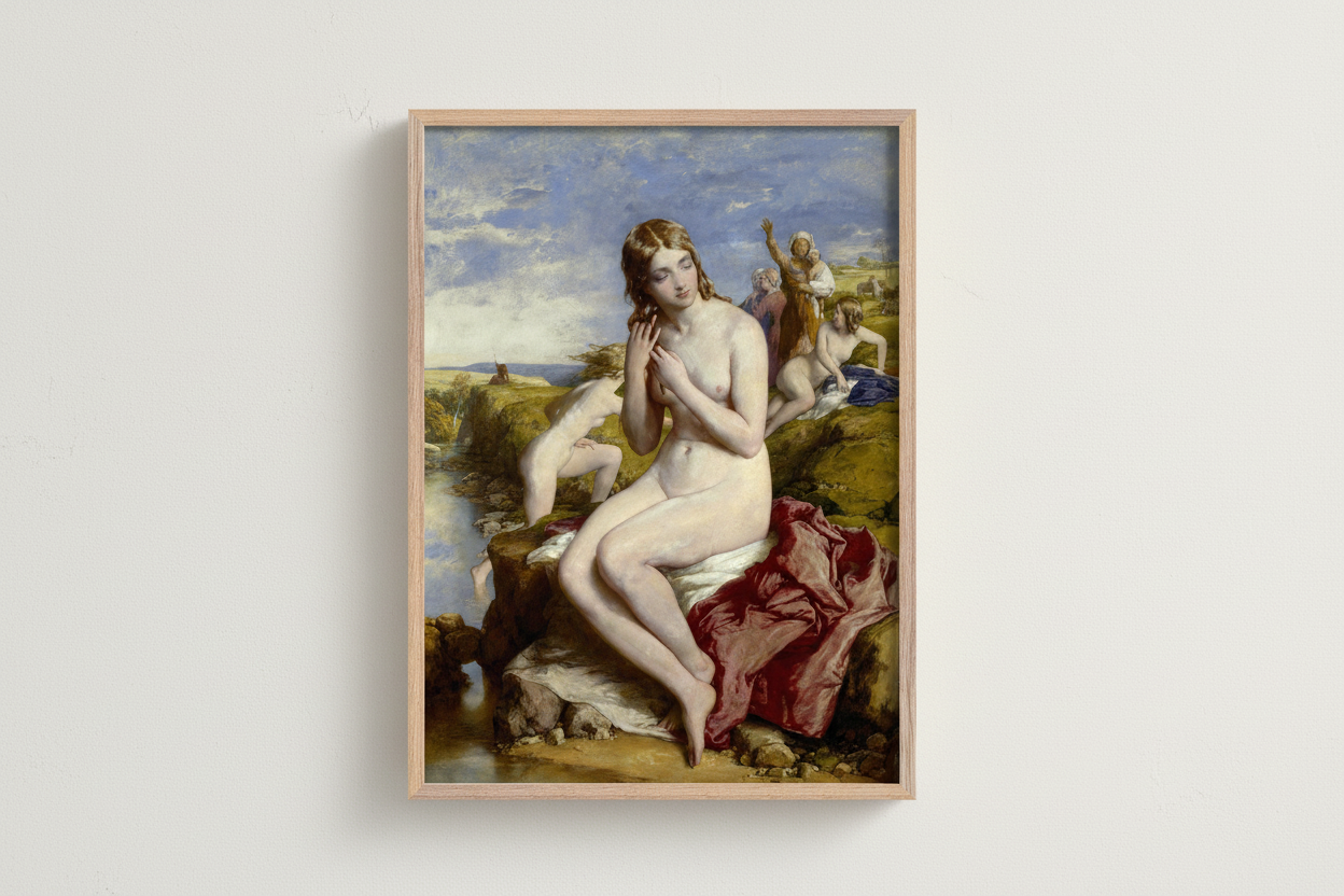 Impression d'art « Baigneurs surpris » par l'artiste irlandais William Mulready