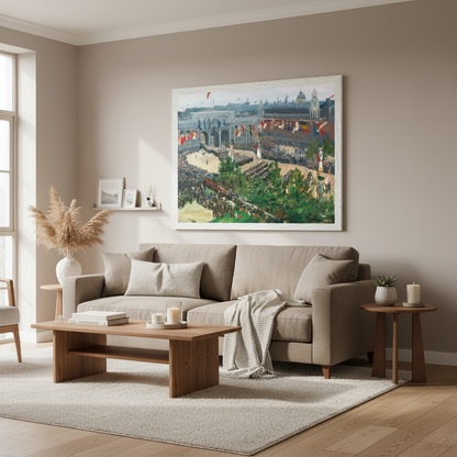 Admiralty Arch, Siegesparade, 19. Juli 1919, vom irischen Künstler John Lavery, Kunstdruck