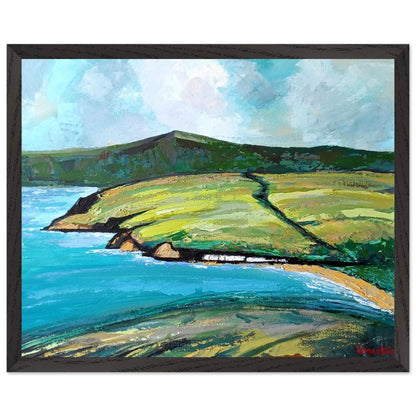 Framed Cushendun Vista by Ó Maoláin 250gsm Irish wall art black frame