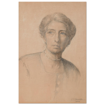 Drawing of the pianist Edith Best, née Oldham, by Sarah Cecilia Harrison, unframed art print, 40x60 cm