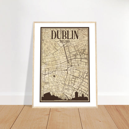 Gerahmtes Poster Dublin Irland Vintage Stadtplan