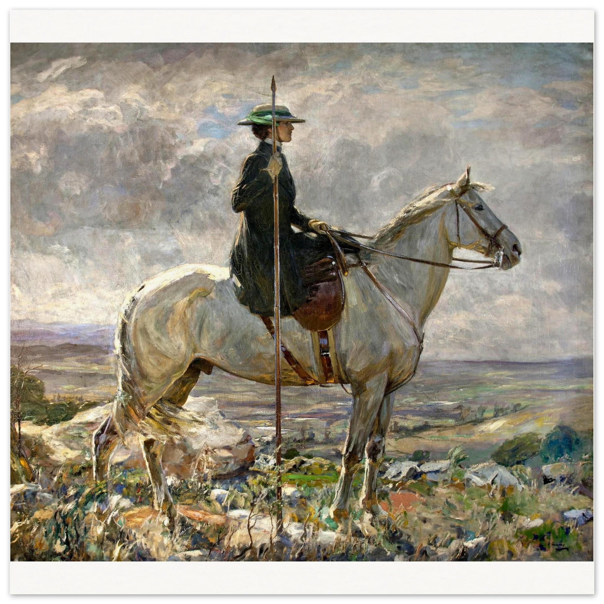 The Amazon John Lavery – wood frame option, Ulster Museum collection print
