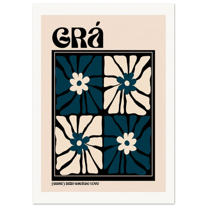Grá — Irish word for love — modern floral quote print by Buy Irish Art
