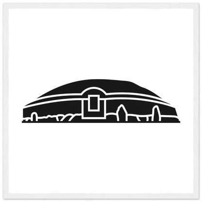 Moderne irische minimalistische Newgrange Illustration gerahmter Wandkunstdruck