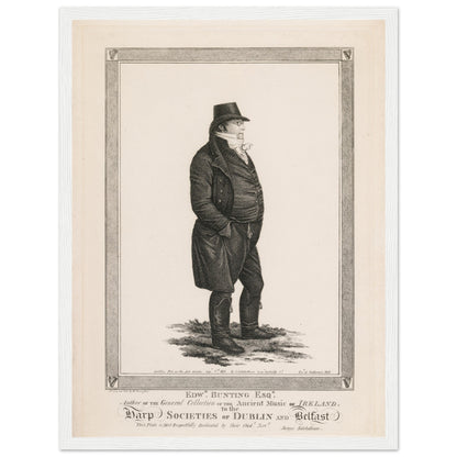 Edward Bunting standing portrait in a thin white frame, straight-on view