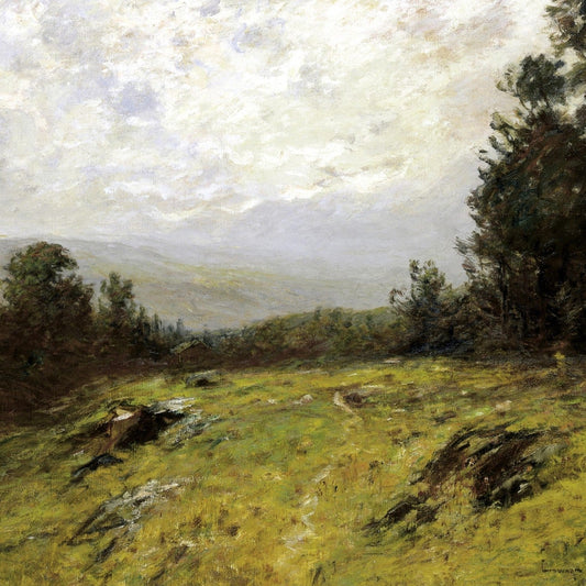 Edward Gay Hillside 1908 Irish-American landscape art print close up


