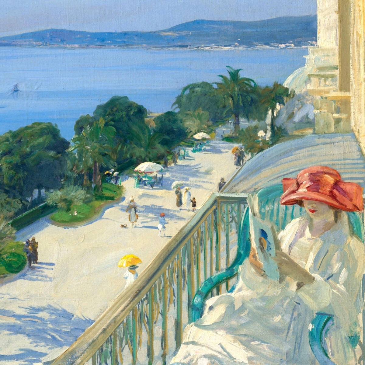The Terrace, Cap d'Ail by John Lavery – framed art print in modern living room wall display