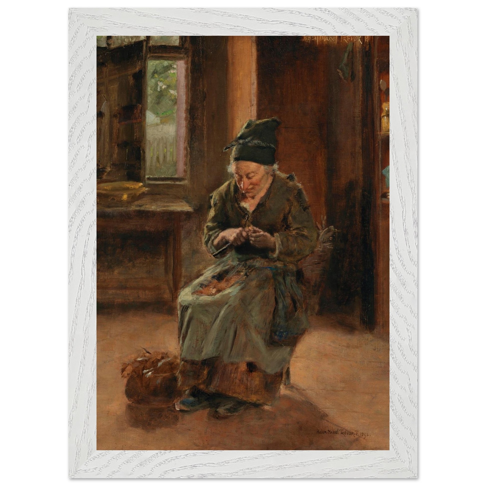 An Interior of a Breton Cottage by Irish Artist Helen Mabel Trevor – view 6 | Buy Irish Art