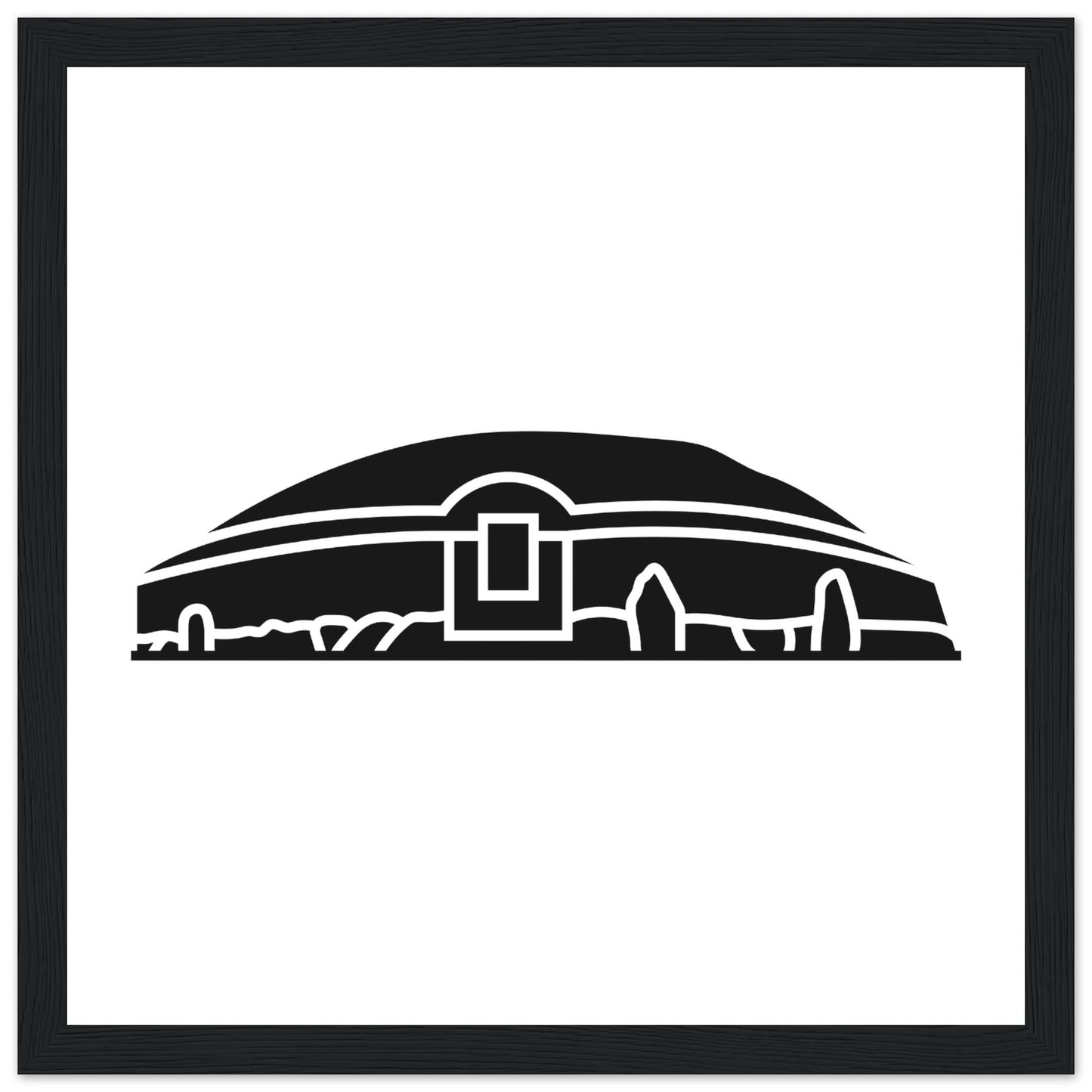 Moderne irische minimalistische Newgrange Illustration gerahmter Wandkunstdruck