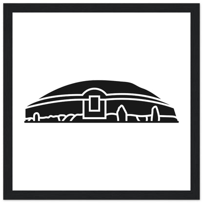 Moderne irische minimalistische Newgrange Illustration gerahmter Wandkunstdruck