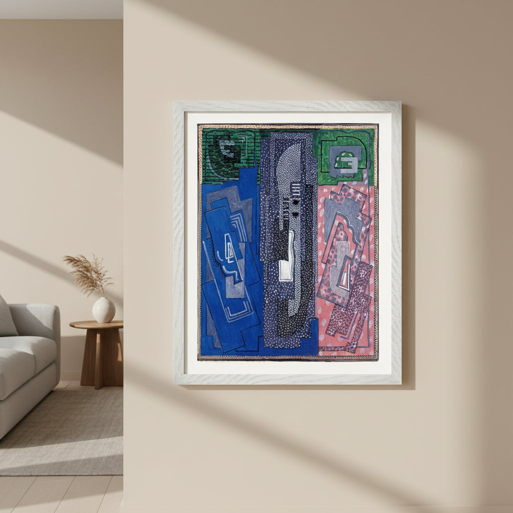 Four Element Composition by Mainie Jellett - 40x50 cm print in a white hardwood frame