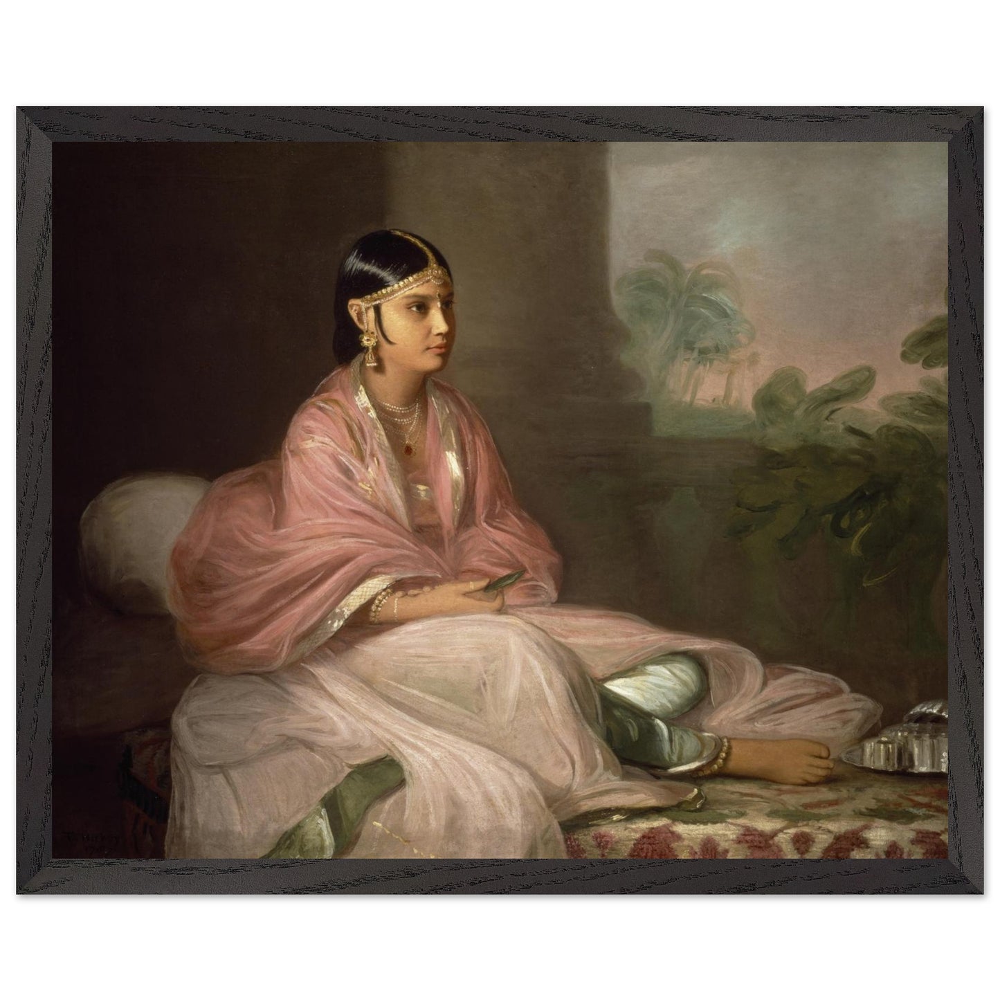 Framed fine art print of Thomas Hickey’s An Indian Lady, perhaps Jemdanee — archival print with classic black frame
