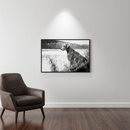 Irish Wolfhound framed portrait print — Irish heritage dog art
