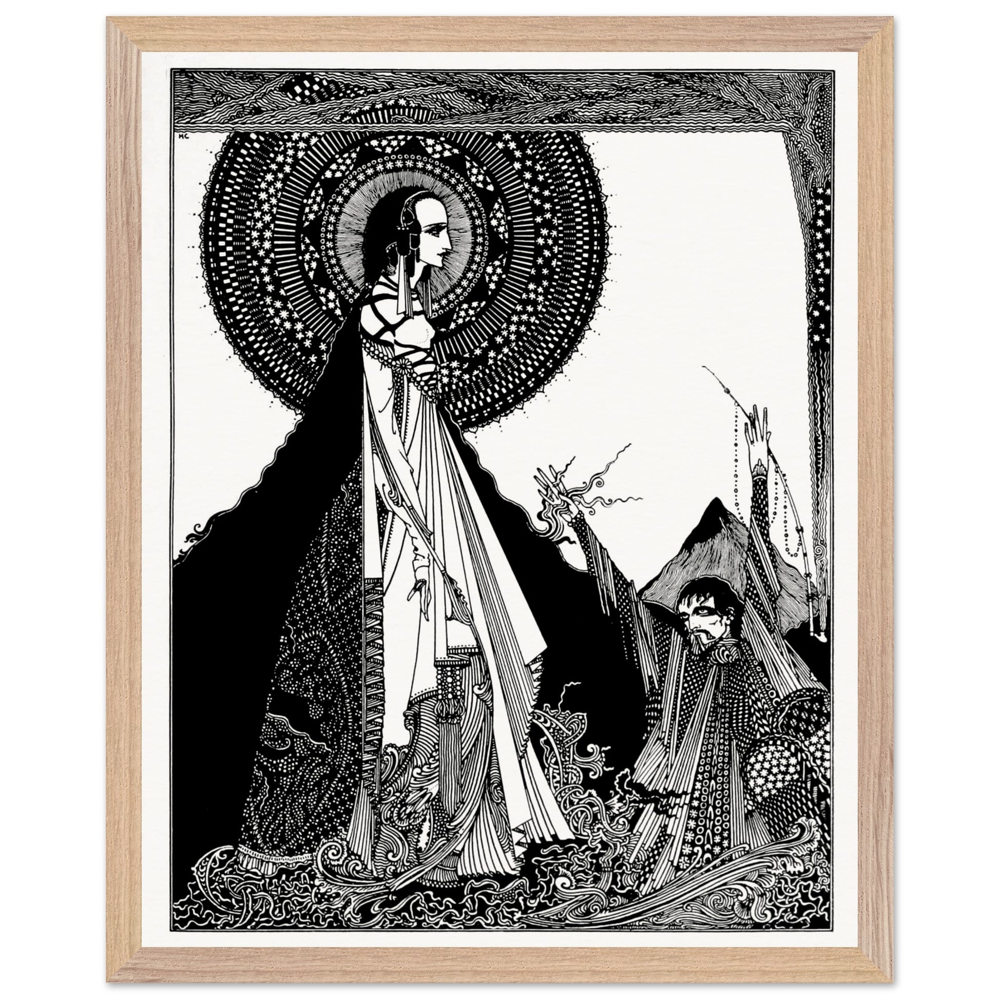 Harry Clarke I Would Call Aloud 1923 framed in natural wood gallery frame museum-quality art print