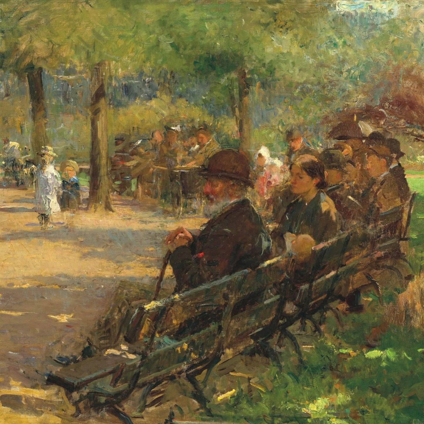 In St Stephen’s Green by Walter Frederick Osborne, Irish Impressionist park scene art print