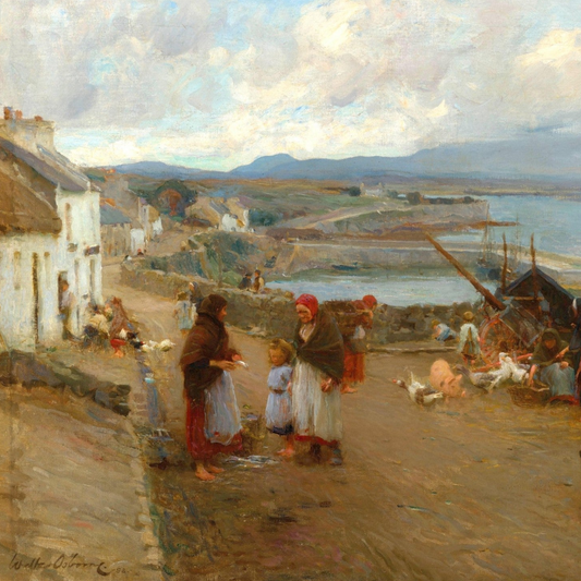 Life in Connemara, A Market Day by Walter Osborne, Irish Impressionist market scene Collector’s Edition art print