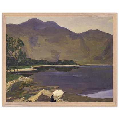 Loch Katrine by Sir John Lavery, framed art print in natural oak frame