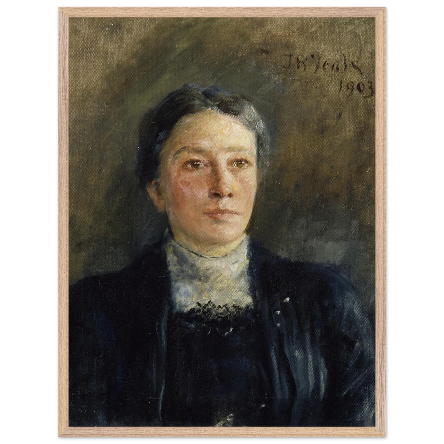 Portrait of Augusta Gregory by John Butler Yeats – 60x80 cm framed in natural wood, gallery edition