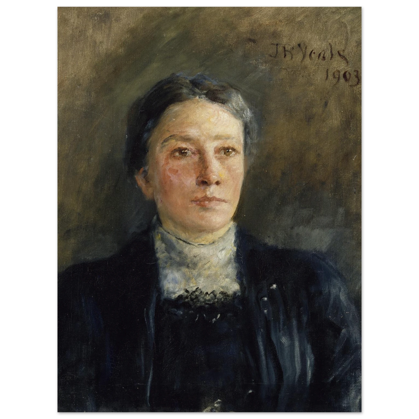 Front view of Portrait of Augusta Gregory by John Butler Yeats unframed print
