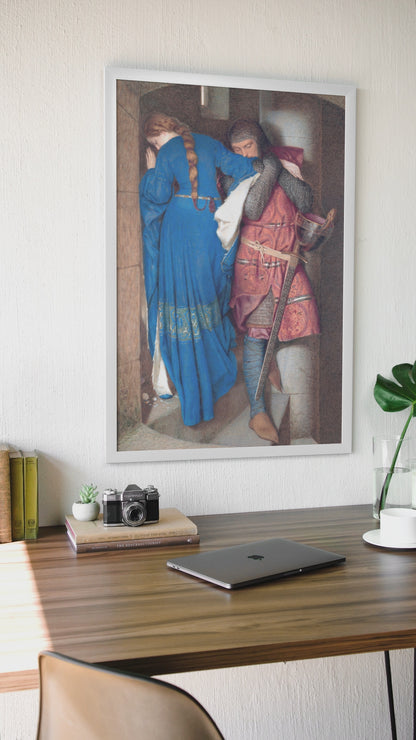 The Meeting on the Turret Stairs – Irish Romantic Art Print White Framed National Gallery of Ireland - Buy Irish Art