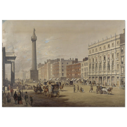Sackville Street, Dublin by Michael Angelo Hayes shown as an unframed art print on white