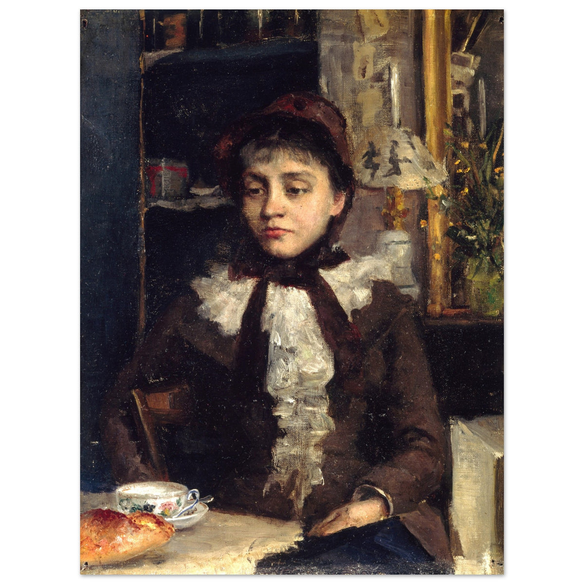 Sarah Henrietta Purser Le Petit Déjeuner, unframed print showing the full painting