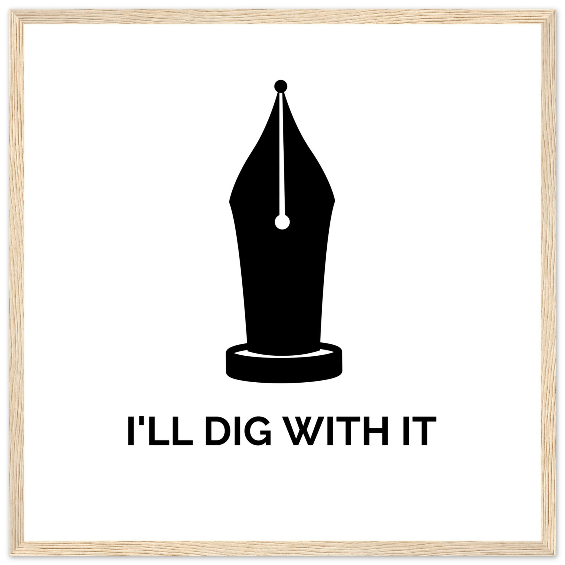 Seamus Heaney art print, pen vs spade metaphor from 'Digging', reflecting heritage in words.