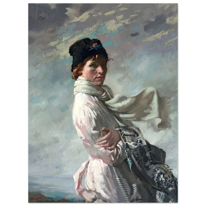 Unframed fine art print of In Dublin Bay: Portrait of the Artist’s Wife by Sir William Orpen, Irish Impressionist masterpiece.