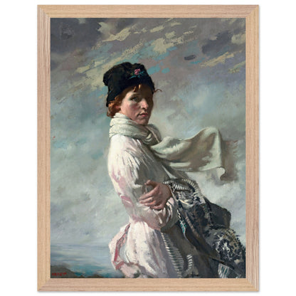 Wooden framed fine art print of Sir William Orpen’s In Dublin Bay: Portrait of the Artist’s Wife, Irish art reproduction.