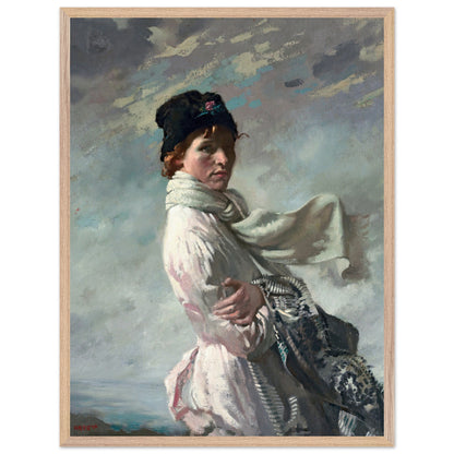 Wooden framed fine art print of Sir William Orpen’s In Dublin Bay: Portrait of the Artist’s Wife, Irish art reproduction.