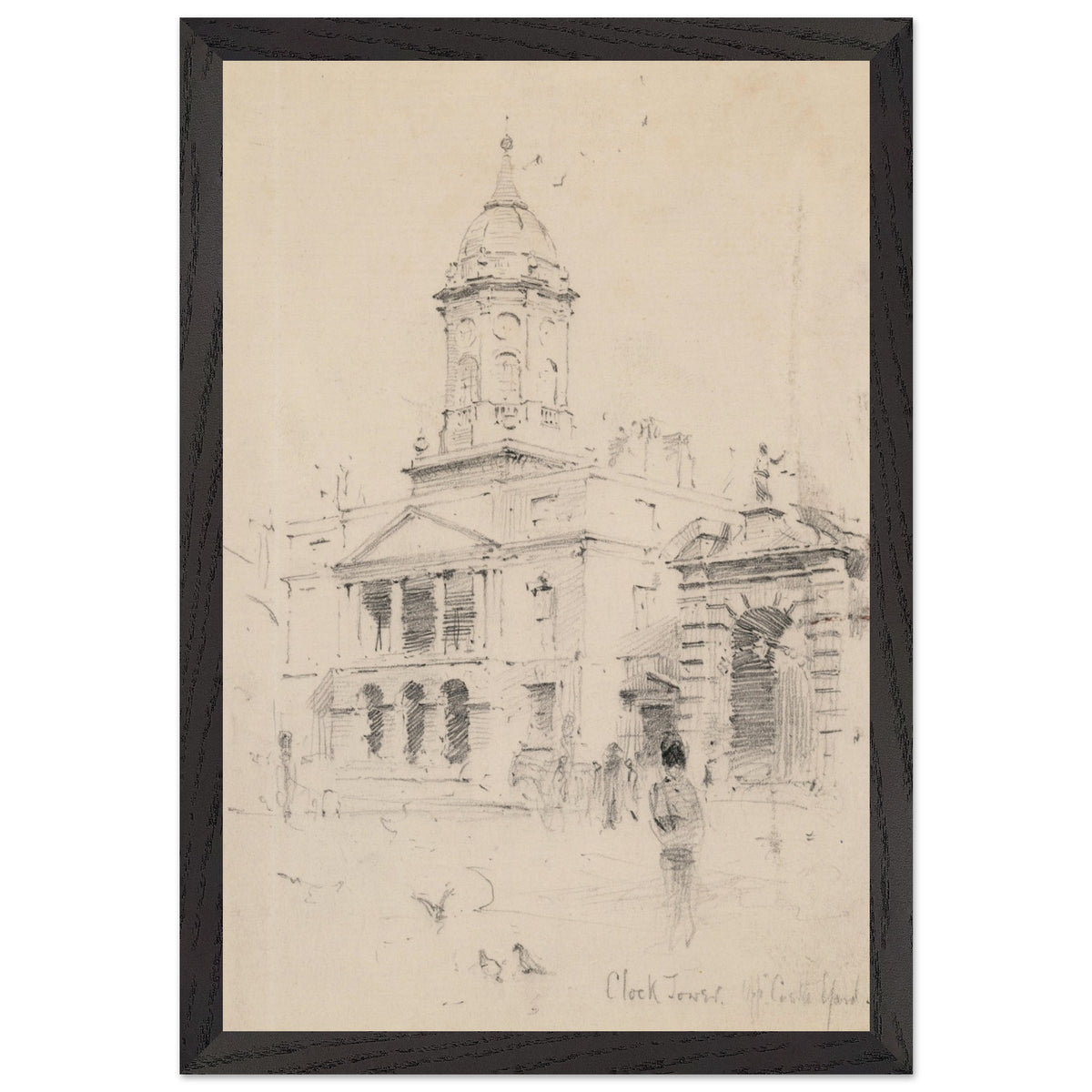 The Bedford Tower, Dublin Castle by Rose Barton in a black frame