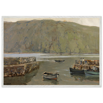 Collector’s Edition framed art print of The Harbour, Leenane by James Humbert Craig in white frame