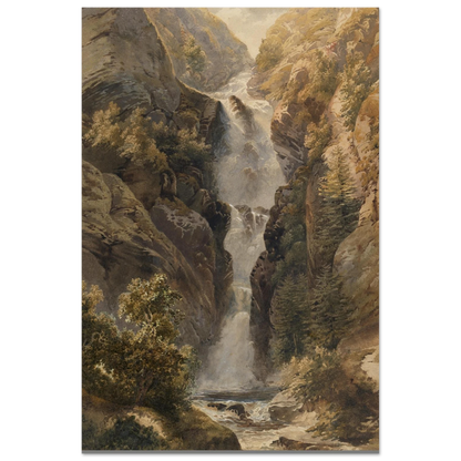 unframed reproduction of Esna Larach Glenariff Waterfall by Henry Newton from the National Gallery of Ireland Collection