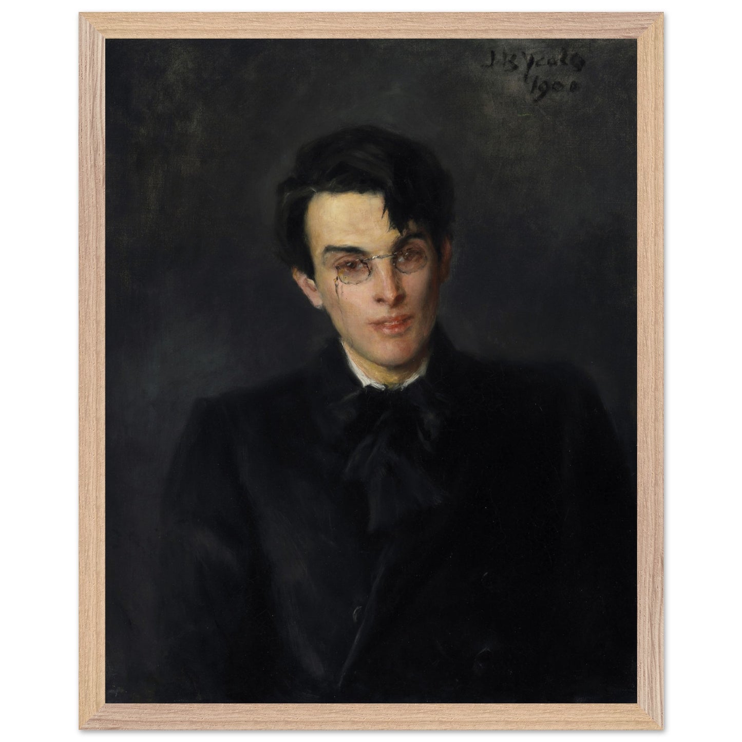 Portrait of W. B. Yeats framed art print – John Butler Yeats Irish literary wall art in solid wood gallery frame.