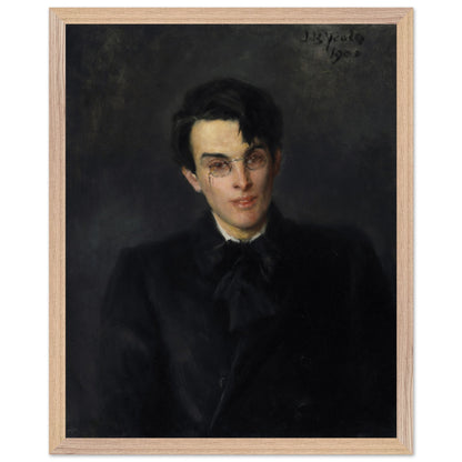Portrait of W. B. Yeats framed art print – John Butler Yeats Irish literary wall art in solid wood gallery frame.