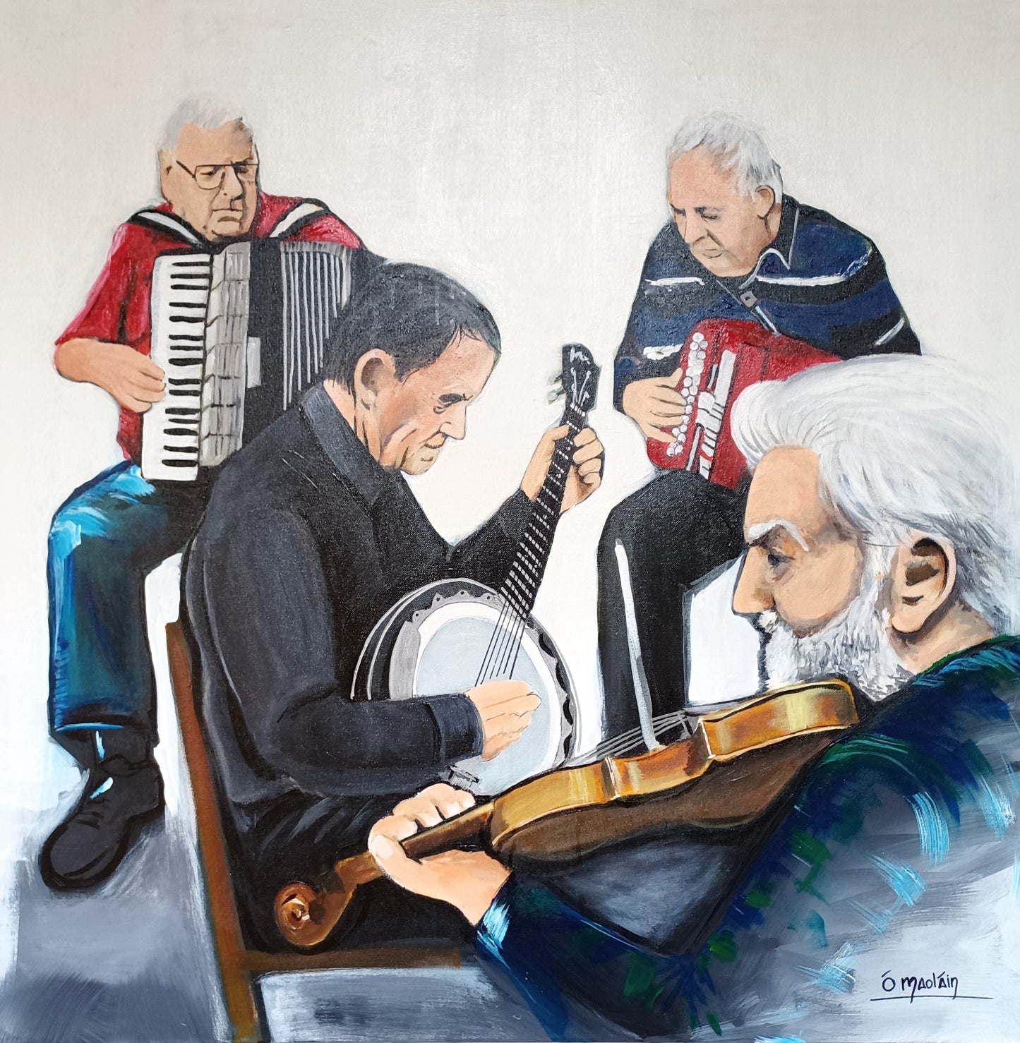 Irish Traditional Music Session Original Painting by Irish Artist