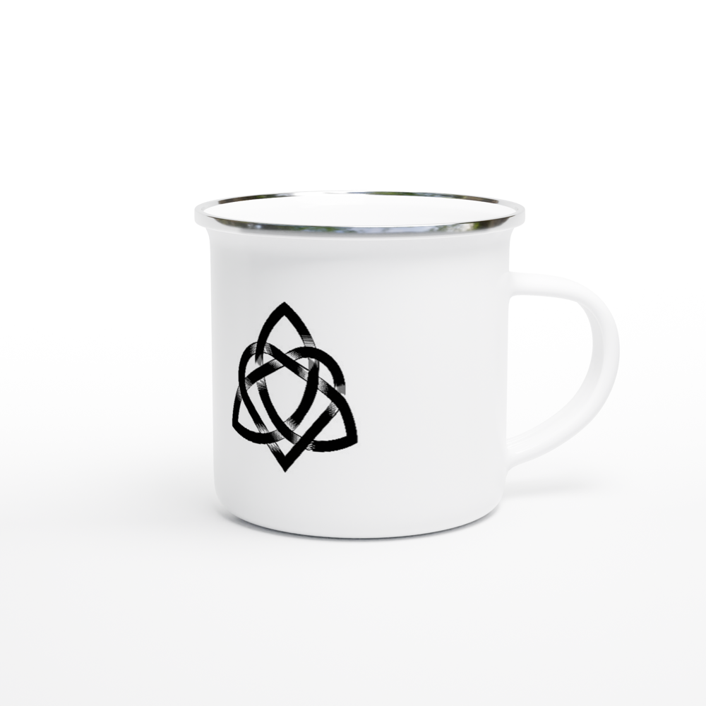 Black & White Celtic Design 12oz Enamel Mug